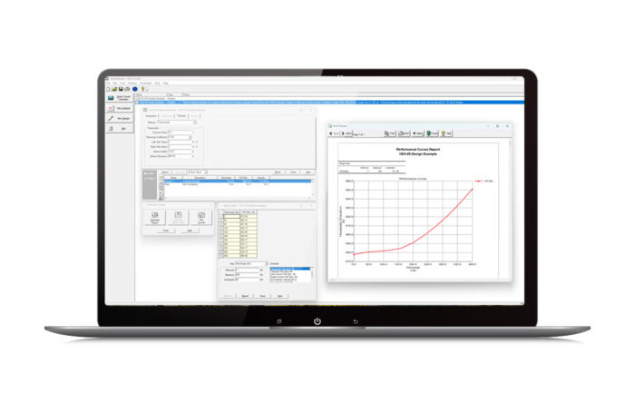 Un laptop che visualizza varie finestre software, tra cui un modulo di immissione dati, una directory di file e un grafico.