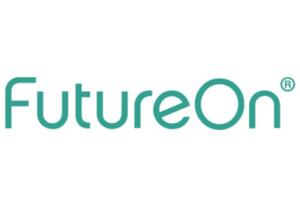 The image shows the word "FutureOn" in teal text with a registered trademark symbol.