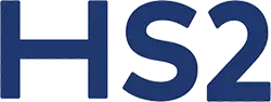 The image displays a blue "HS2" logo on a transparent background, subtly hinting at the efficiency and innovation of data services.