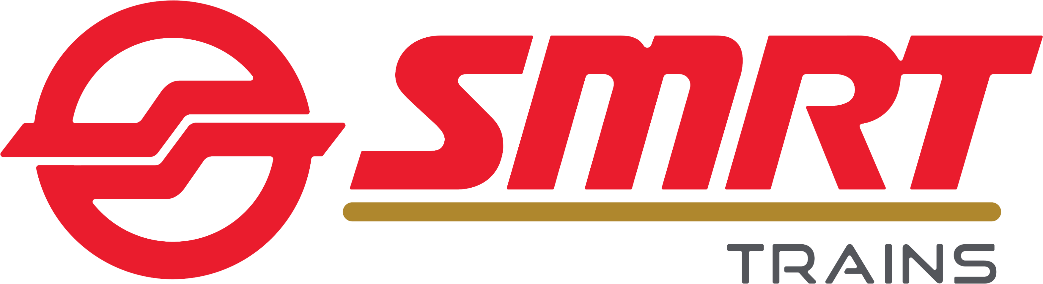 SMRT Trains logo featuring a red stylized emblem and bold red text on a white background.