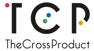 Logo with stylized letters "TCP" featuring colored dots, followed by the text "TheCrossProduct".